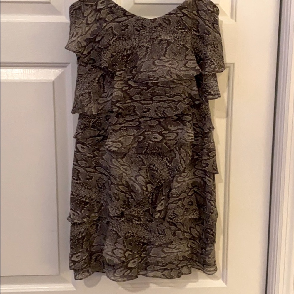 Python Print Strapless Bcbg Mini Dress Size 4 - image 1